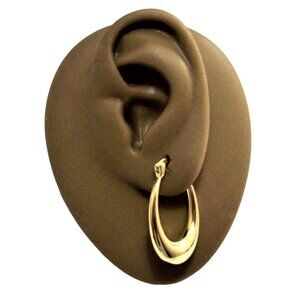 1 Inch 28mm Hoop Gold Tone Pierced Post Earrings